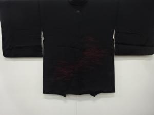 漆　流水模様織り出し　一つ紋　絵羽織